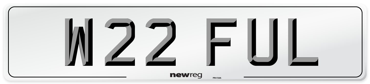 W22 FUL Number Plate from New Reg